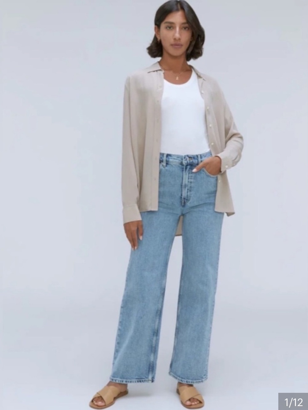 Everlane The Way High Jean Organic Cotton High Rise Striaght Leg 26 Long Tall